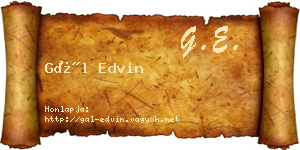 Gál Edvin névjegykártya