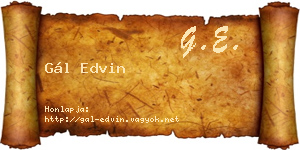 Gál Edvin névjegykártya